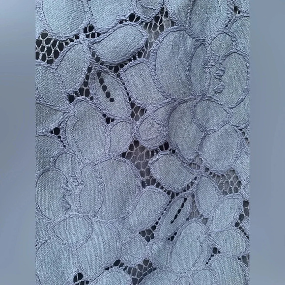 NWT MONTEAU Los Angeles Navy Blue Lace Shift Mini Dress Short Flutter Sleeve - Picture 8 of 9